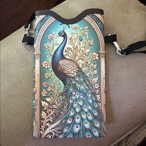 Peacock Design Crossbody Phone Bag